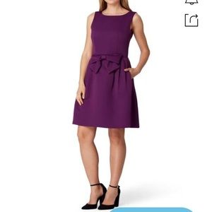 Tahari Sleeveless Bow Waist Fit & Flare Dress